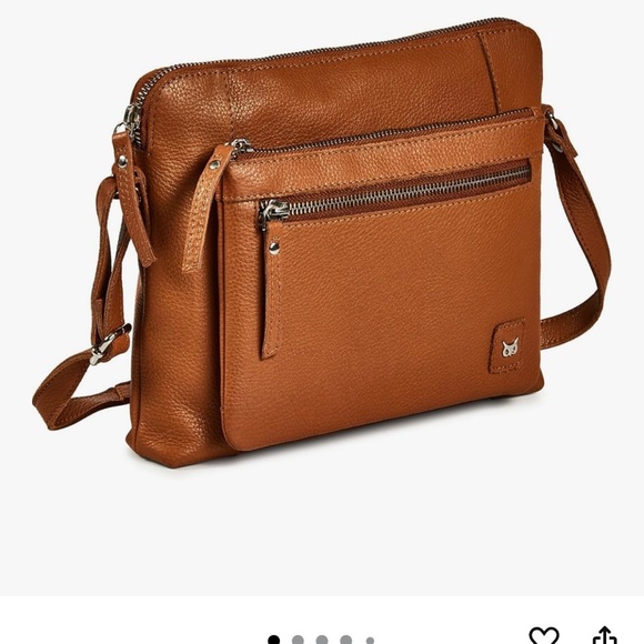 Wise Owl Accessories Small Soft Pebbled Real Leather Crossbody Bag - Picture 1 of 12
